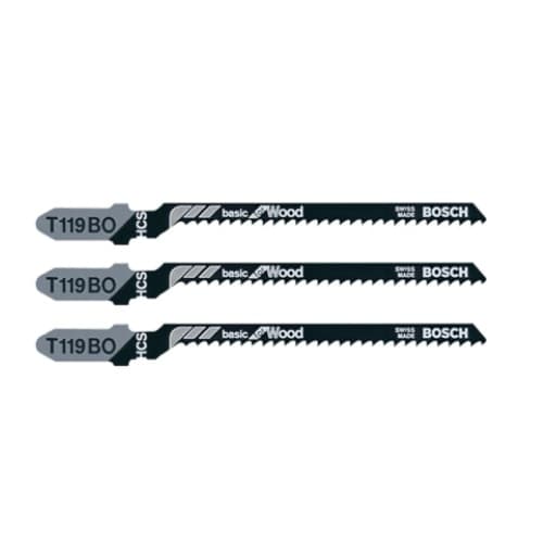 Bosch 3-1/4-in Jig Saw Blade, T-Shank, Wood, 12 TPI, 3 Pack