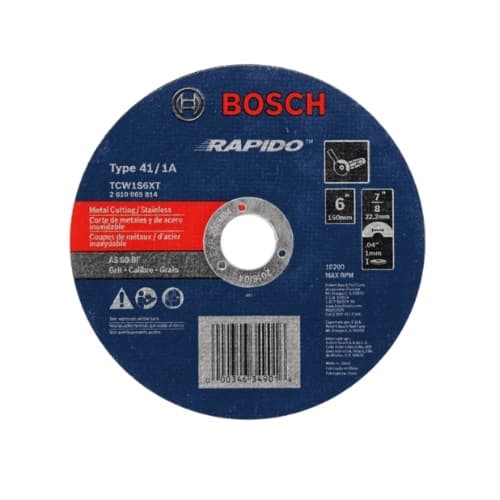 Bosch 6-in Abrasive Wheel, Stainless/Metal, Type 1A, 60 Grit