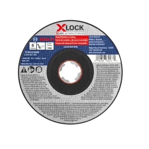 Bosch 6-in X-LOCK Abrasive Wheel, Stainless/Metal, Type 1A, 60 Grit