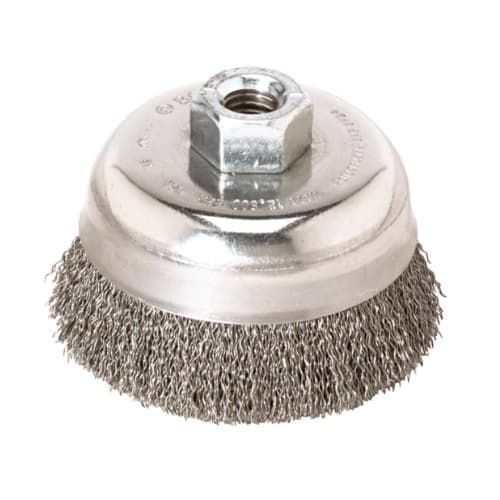 Bosch 4-in Cup Brush, Crimped, Carbon Steel