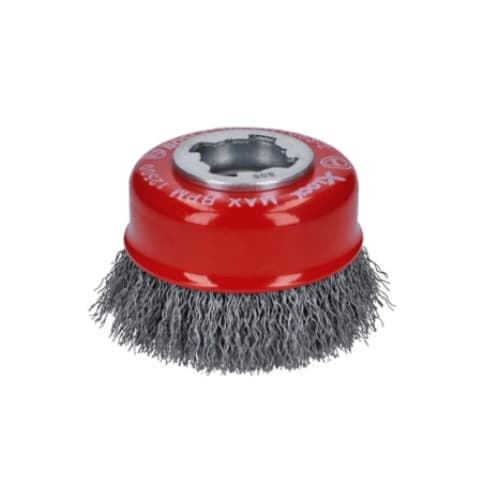 Bosch 3-in X-LOCK Cup Brush, Crimped, Carbon Steel