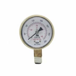 Best Welds 2in Bottom Replacement Gauge, 1/4 NPT, 200 PSI, Brass