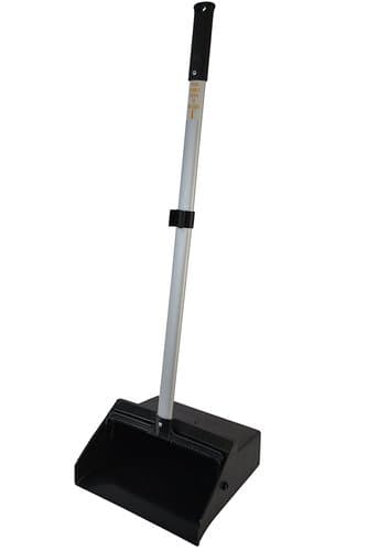 Boardwalk Plastic/Aluminum Lobby Dust Pan with 34'' Handle Black/Silver