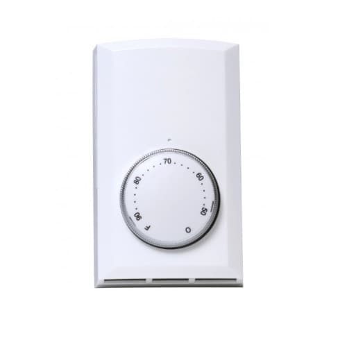 Cadet Line Voltage Double Pole Wall Mount Thermostat, White