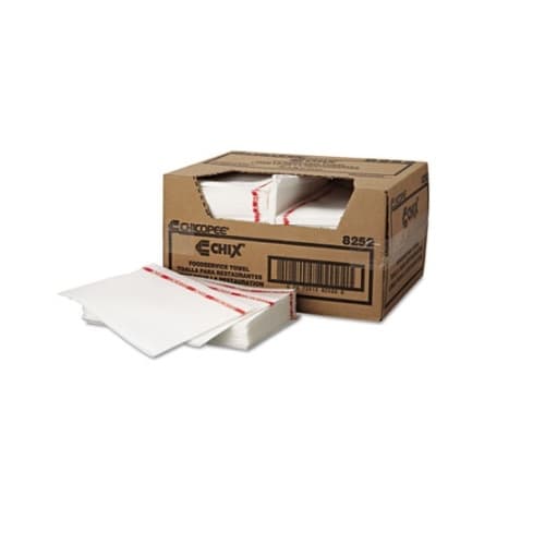 Chicopee Chix Red/White Reusable Foodservice Towels w/ Microban 13X21