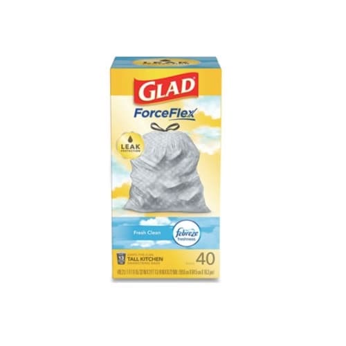 Clorox 13 Gal. GLAD OdorShield Tall Kitchen Drawsting Trash Bags w/ ForceFlex