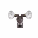 CyberTech Dual Head Screw-In Security Light Fixture w/ Motion Sensor, 180 Degree, E26, Bronze