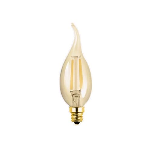 CyberTech 4W LED Filament Bulb, Flame Tip, E12, 300 lm, 120V, 2200K