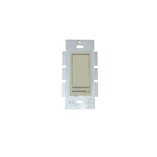 CyberTech 150W Rocker Switch w/ Slide Dimmer, Single Pole/3-Way, 18 AWG, Ivory