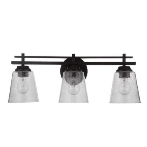 Craftmade Drake Vanity Light Fixture w/o Bulbs, 3 Lights, E26, Flat Black