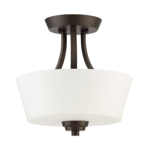 Craftmade Grace Semi Flush Fixture w/o Bulbs, 2 Lights, Espresso & Frosted Glass