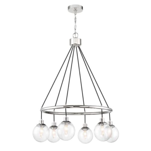 Craftmade Que Chandelier Fixture w/o Bulbs, 6 Lights, E12, Chrome