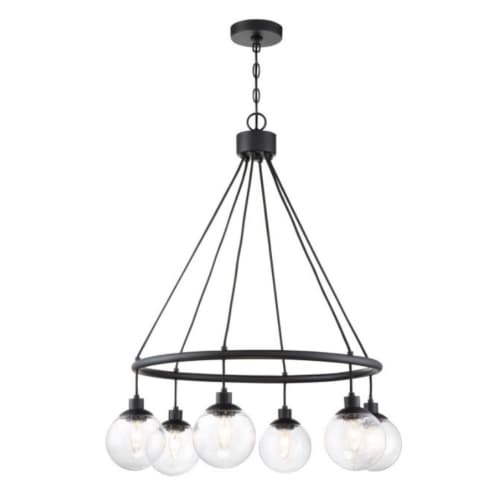 Craftmade Que Chandelier Fixture w/o Bulbs, 6 Lights, E12, Flat Black