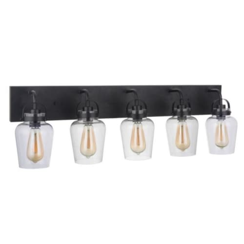 Craftmade Trystan Vanity Light Fixture w/o Bulbs, 5 Lights, E26, Flat Black