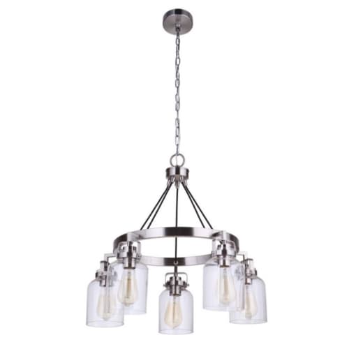 Craftmade Foxwood Chandelier Fixture w/o Bulbs, 5 Lights, E26, Polished Nickel