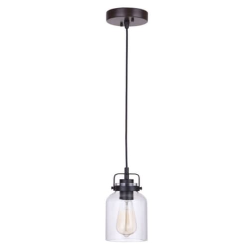 Craftmade Foxwood Mini Pendant Fixture w/o Bulb, 1 Light, Flat Black/Dark Teak