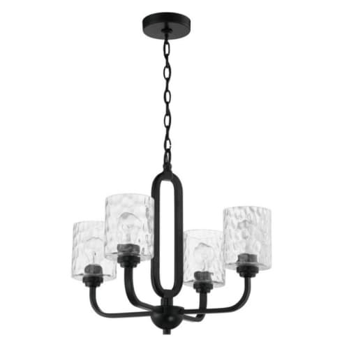 Craftmade Collins Chandelier Fixture w/o Bulbs, 4 Lights, E26, Flat Black