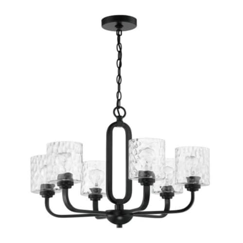 Craftmade Collins Chandelier Fixture w/o Bulbs, 6 Lights, E26, Flat Black