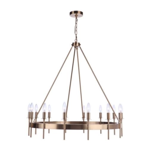 Craftmade Larrson Chandelier Fixture w/o Bulbs, 14 Lights, E12, Satin Brass