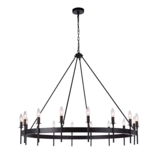 Craftmade Larrson Chandelier Fixture w/o Bulbs, 16 Lights, E12, Flat Black