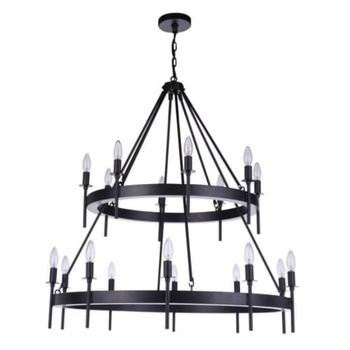 Craftmade Larrson Chandelier Fixture w/o Bulbs, 18 Lights, E12, Flat Black