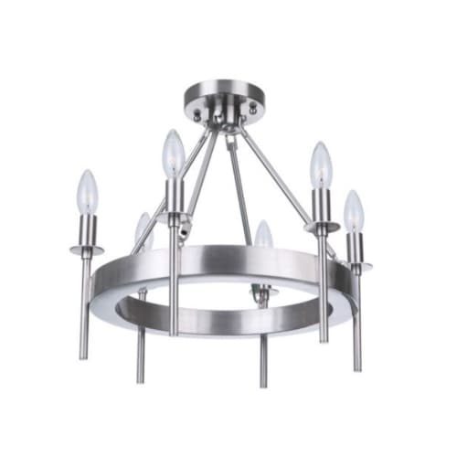 Craftmade Larrson Semi Flush Fixture w/o Bulbs, 6 Lights, E12, Polished Nickel