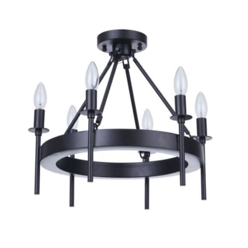 Craftmade Larrson Semi Flush Fixture w/o Bulbs, 6 Lights, E12, Flat Black