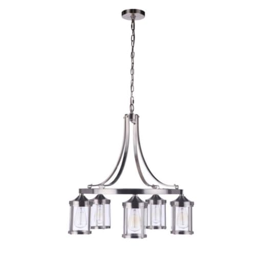 Craftmade Elliot Chandelier Fixture w/o Bulbs, 5 Lights, E26, Polished Nickel