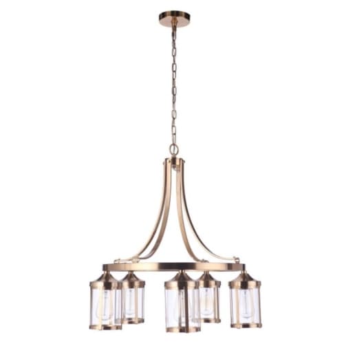 Craftmade Elliot Chandelier Fixture w/o Bulbs, 5 Lights, E26, Satin Brass