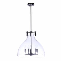 Chardonnay Large Pendant Light Fixture w/o Bulbs, 5 Lights, Flat Black