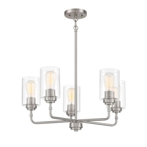 Craftmade Stowe Chandelier Fixture w/o Bulbs, 5 Lights, E26, Polished Nickel