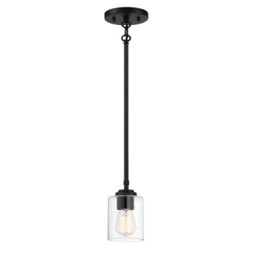 Craftmade Stowe Mini Pendant Light Fixture w/o Bulb, E12, Flat Black