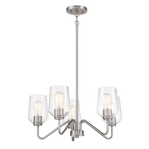 Craftmade Shayna Chandelier Fixture w/o Bulbs, 5 Lights, E26, Polished Nickel