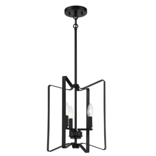 Craftmade Shayna Pendant Light Fixture w/o Bulbs, 3 Lights, E12, Flat Black