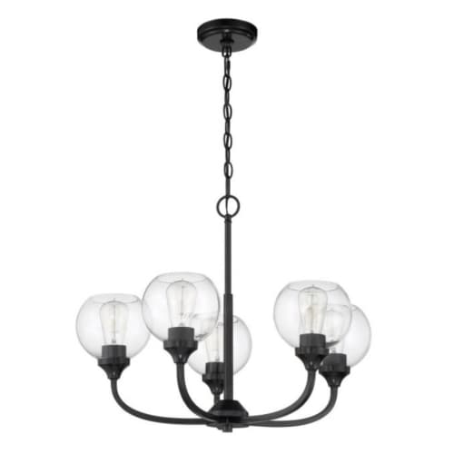 Craftmade Glenda Chandelier Fixture w/o Bulbs, 5 Lights, E26, Flat Black