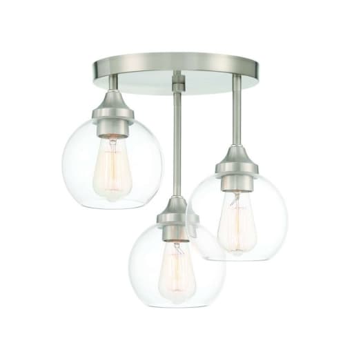 Craftmade Glenda Semi Flush Fixture w/o Bulbs, 3 Lights, E26, Polished Nickel