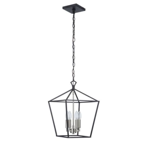 Craftmade Flynt II Small Pendant Fixture w/o Bulbs, 4 Lights, E12, Nickel/Black