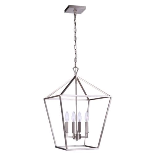 Craftmade Flynt II Medium Pendant Fixture w/o Bulbs, 4 Lights, Polished Nickel