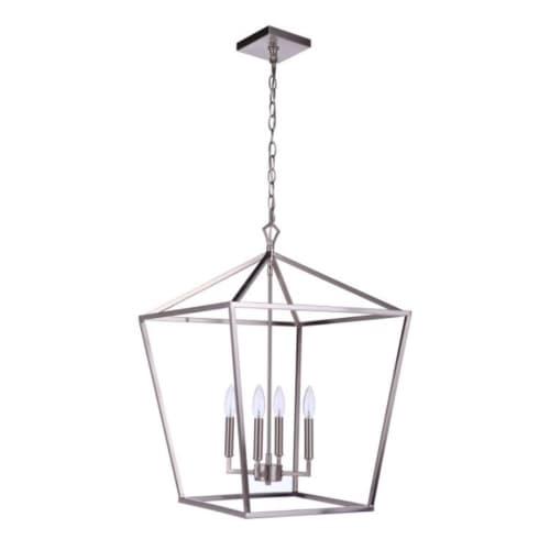 Craftmade Flynt II Large Pendant Fixture w/o Bulbs, 4 Lights, Polished Nickel