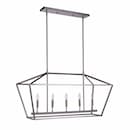 Flynt II Island Light Fixture w/o Bulbs, 4 Lights, E12, Nickel/Black