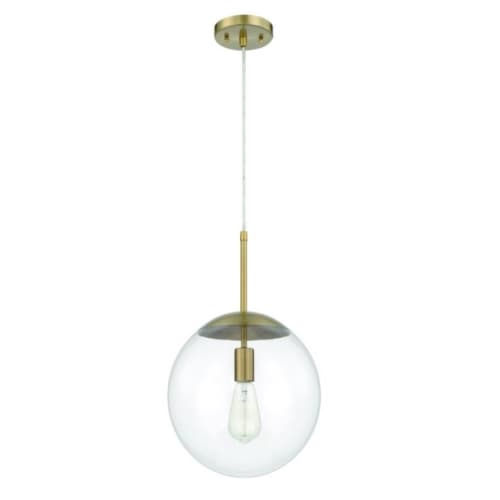 Craftmade Gaze Medium Pendant Light Fixture w/o Bulb, E26, Satin Brass/Clear