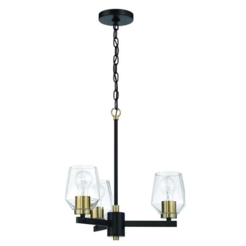 Craftmade Avante Grand Chandelier Fixture w/o Bulbs, 3 Lights, Black/Brass