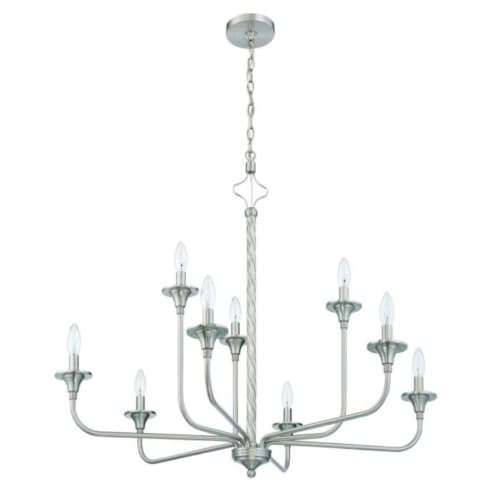 Craftmade Jolenne Chandelier Fixture w/o Bulbs, 9 Lights, E12, Polished Nickel