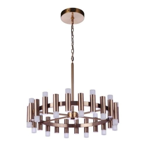 Craftmade 72W LED Simple Lux Chandelier, 24 Lights, Dim, 3000K, Satin Brass