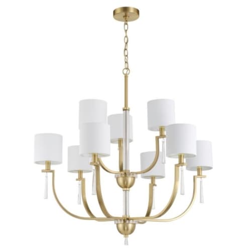 Craftmade Fortuna Chandelier Fixture w/o Bulbs, 9 Lights, E12, Satin Brass