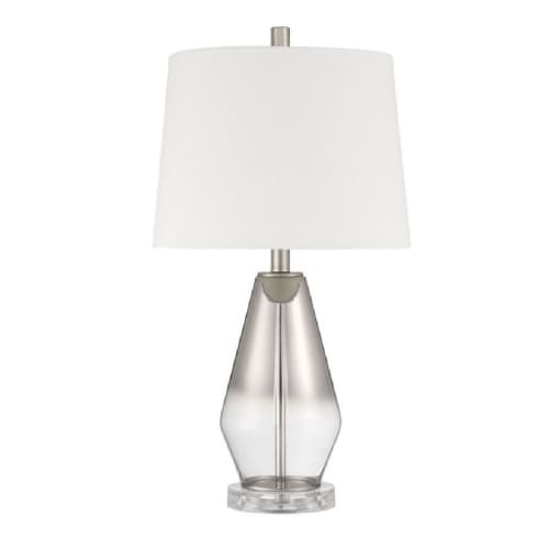 Craftmade Glass and Metal Base Table Lamp Fixture w/o Bulb, White/Nickel