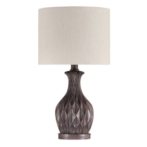 Craftmade Resin Base Carved Table Lamp Fixture w/o Bulb, Painted Brown, 2-Pack