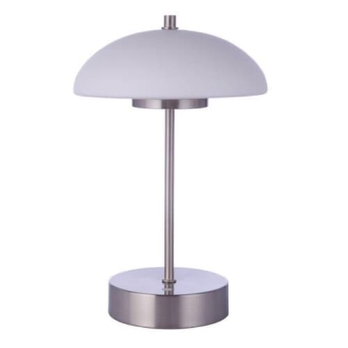 Craftmade 5W LED Indoor Rechargeable Portable Table Lamp, 3000K, Polished Nickel