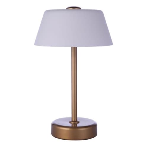 Craftmade 5W LED Outdoor Rechargeable Portable Table Lamp, Dim, 3000K, Brass