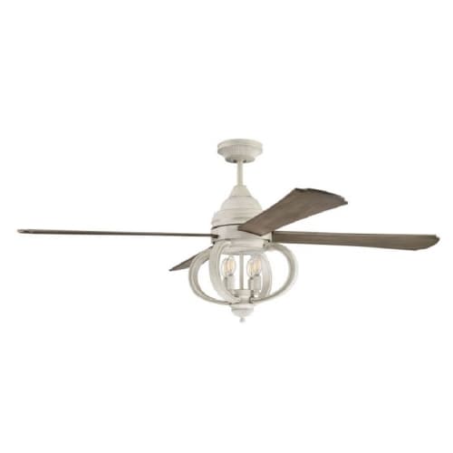 Craftmade 60-in 32W Augusta Ceiling Fan w/ Bulb, 6-Speed, 4-Blade, Cottage White